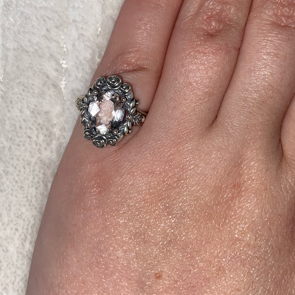 MARIA Rose Wreath Diamond Silver Cocktail Ring